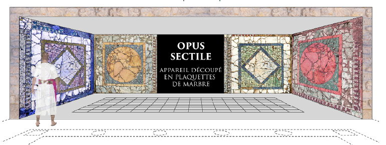 Projection murale des mosaïques sur le site de Carthage imaginée par les étudiants